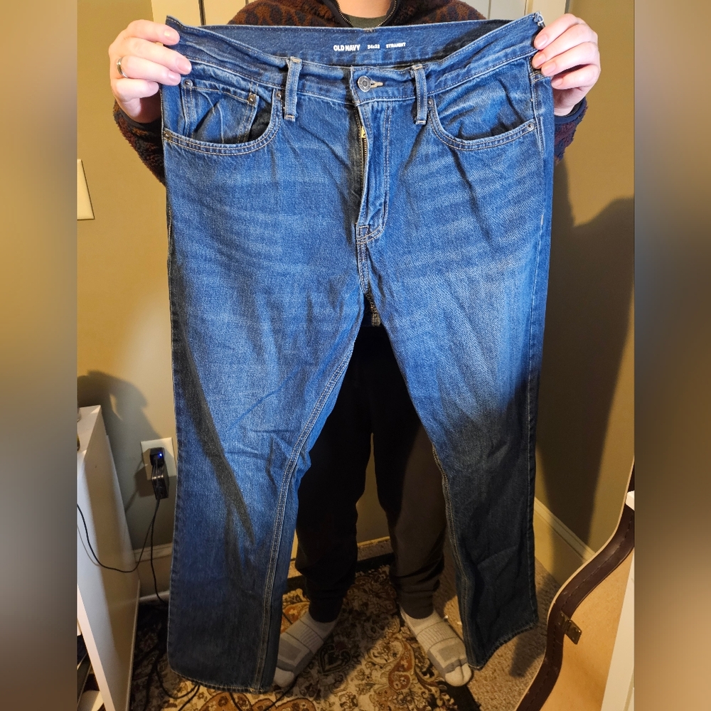 Old Navy Men's Dark Blue Straight Jeans